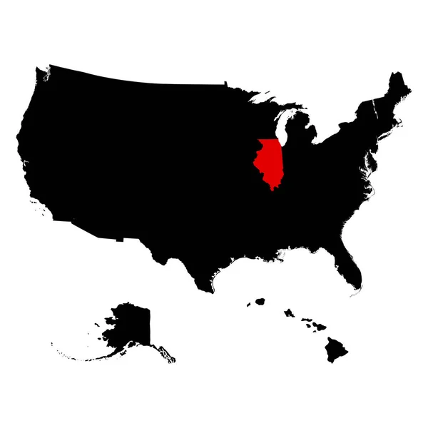 Karte des US-Bundesstaates Illinois — Stockvektor