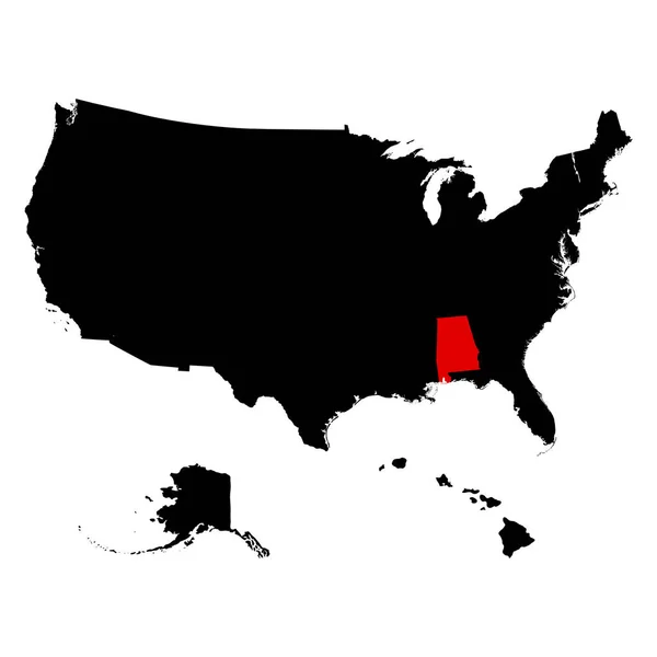 Mapa USA stanu Alabama — Wektor stockowy