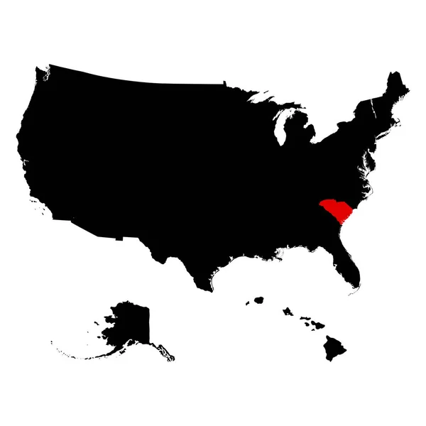 Karte des US-Bundesstaates South Carolina — Stockvektor