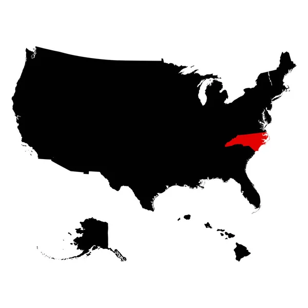 ABD devlet Kuzey Carolina vektör Haritası — Stok Vektör