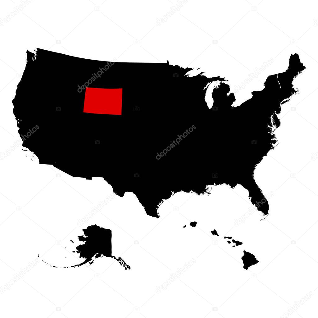U.S. state on the . map Wyoming vector