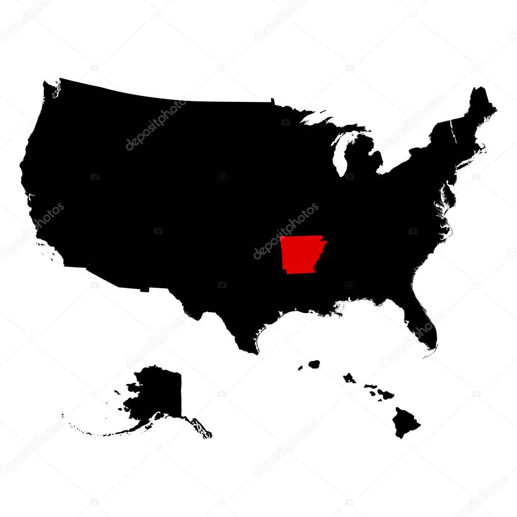 map of the U.S. state  Arkansas