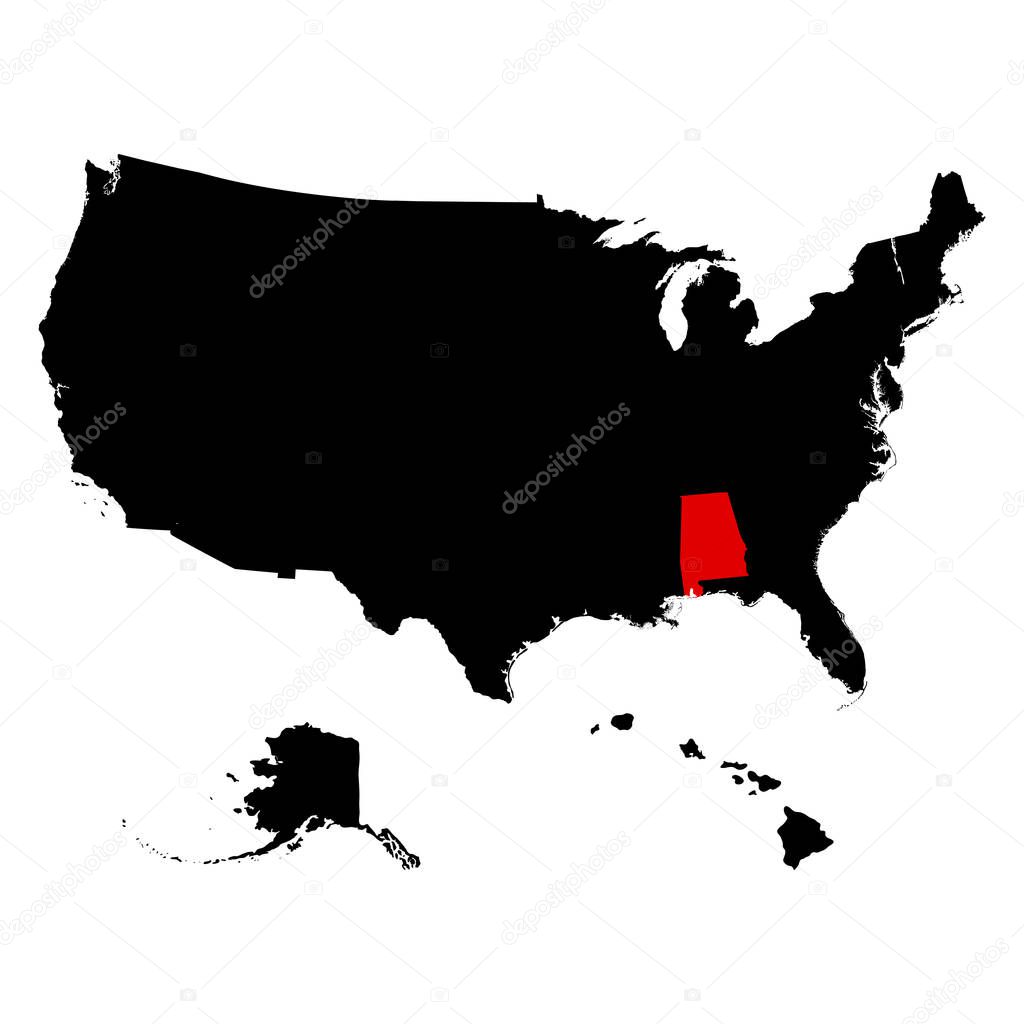 map of the U.S. state  Alabama