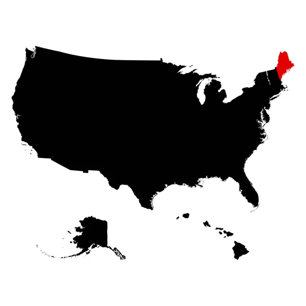 Karta över den amerikanska stat Maine vektorn — Stock vektor
