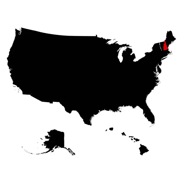 Carte de l'État américain du New Hampshire — Image vectorielle