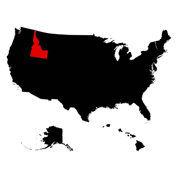 Kaart van de Amerikaanse staat Idaho — Stockvector