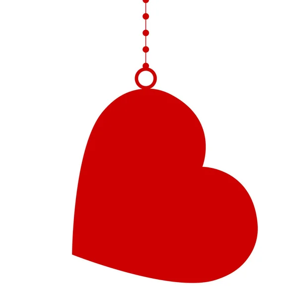 Herz am Valentinstag auf weißem Hintergrund — Stockvektor