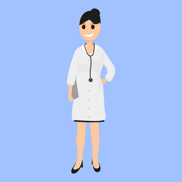 Kvinnliga läkare barnläkare på sjukhuset — Stock vektor