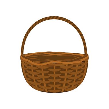 Beyaz arkaplanda hasır sepet