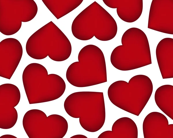 Fond de coeurs rouges le jour de la Saint Valentin — Image vectorielle