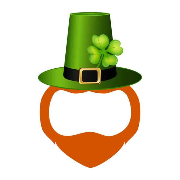 Template face leprechaun on St. Patrick s Day — Stock Vector