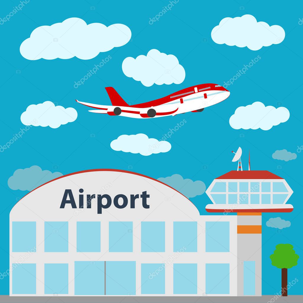 Airport icon, vector illustration.