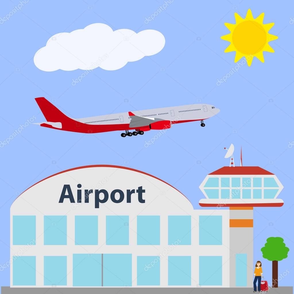 Airport icon, vector illustration.