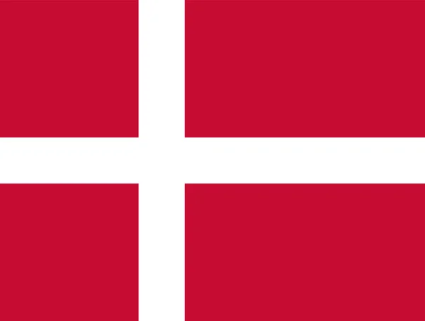 Dánská vlajka, vektorová ilustrace. — Stockový vektor