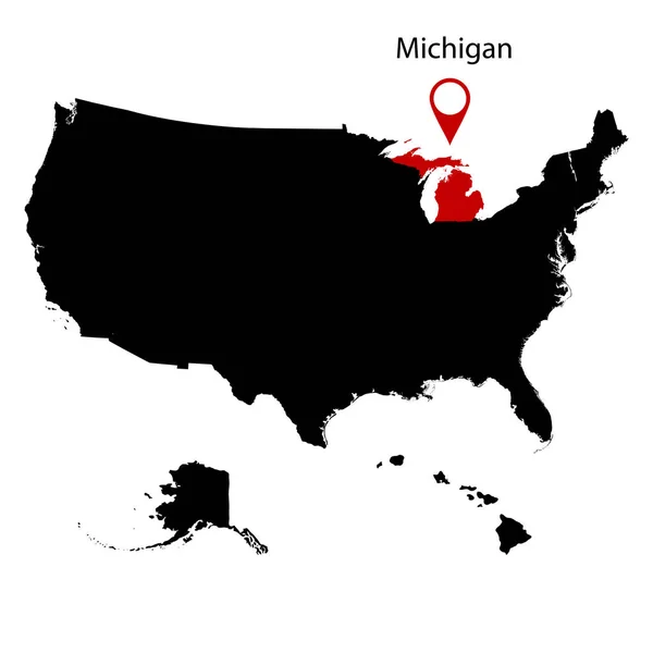 Mapa z amerického státu Michigan — Stockový vektor