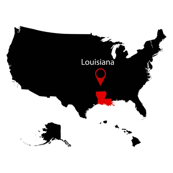 Carte de l'État américain de Louisiane — Image vectorielle