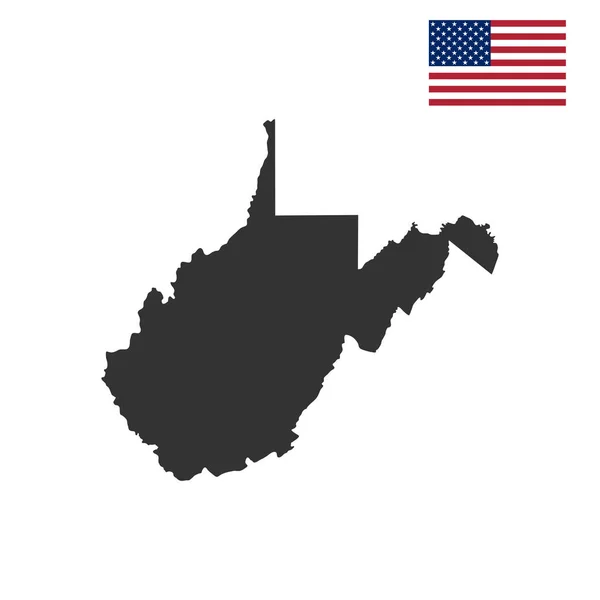 Mapa do estado americano da Virgínia Ocidental — Vetor de Stock
