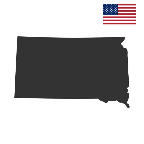 Mapa do estado americano da Dakota do Sul — Vetor de Stock