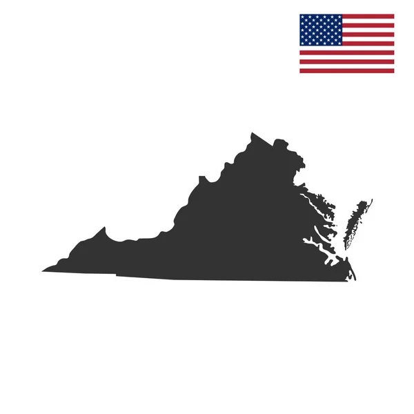 Mapa z amerického státu Virginie — Stockový vektor