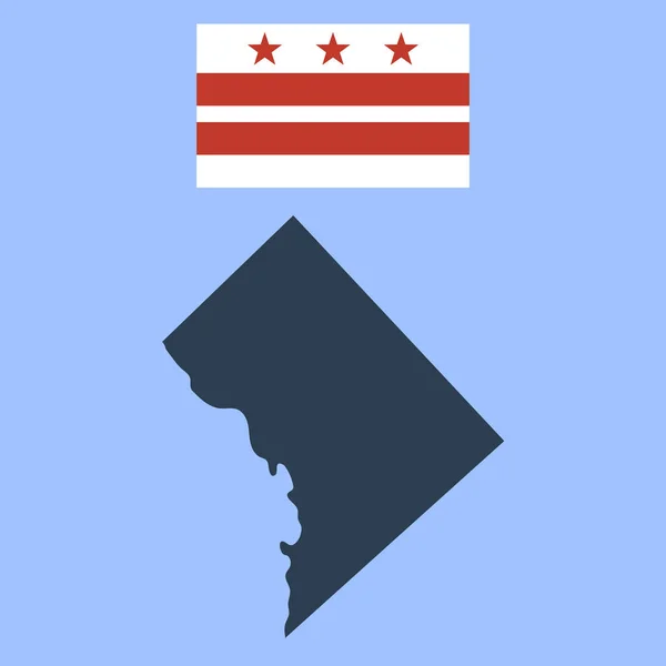 Σημαία της περιφέρειας της Κολούμπια και χάρτη — Διανυσματικό Αρχείο