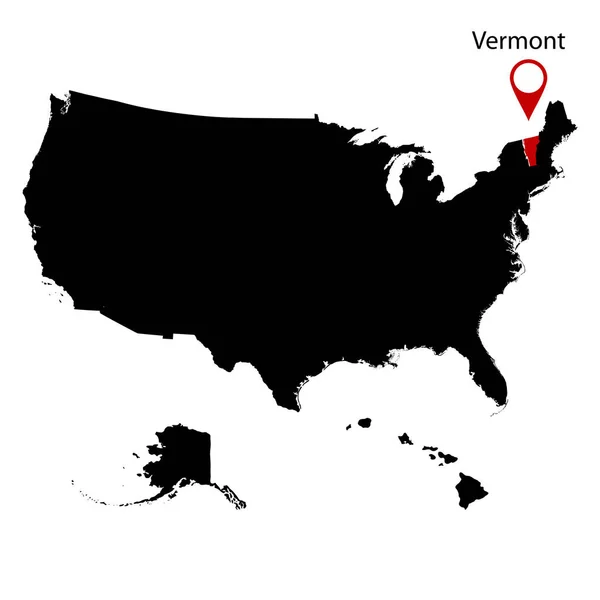 Mapa do estado americano de Vermont — Vetor de Stock