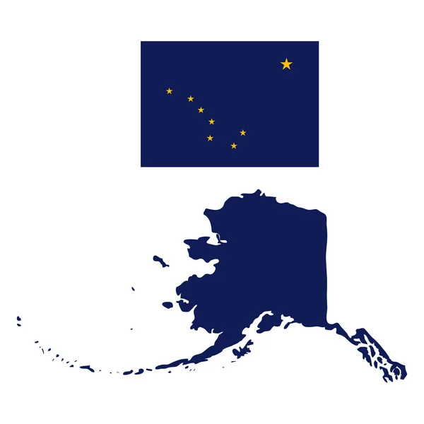 Alaska Drapeau et carte de l'État — Image vectorielle