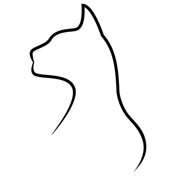 Silhouet van een kat — Stockvector