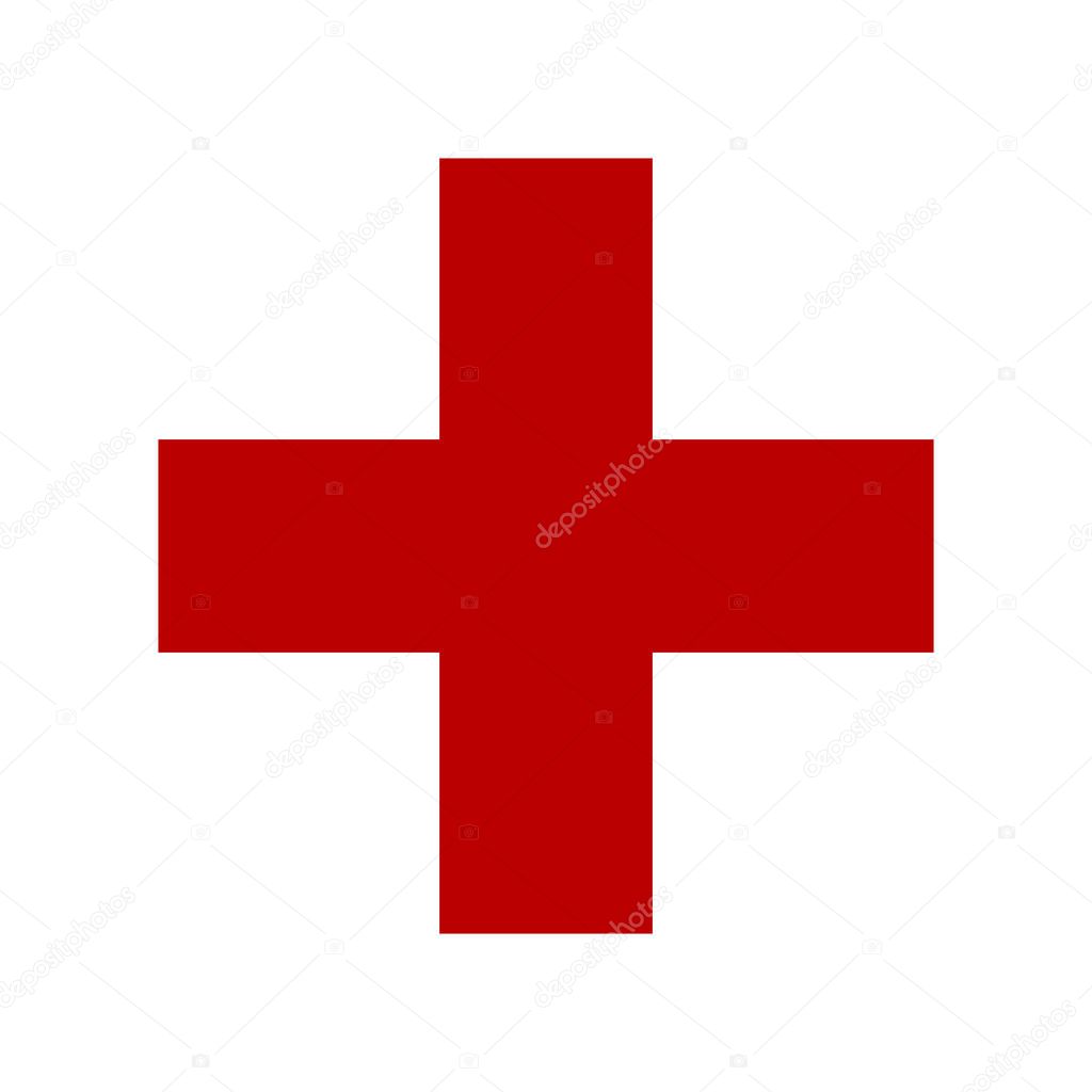 Symbol of medicine cross on white background vector illustration