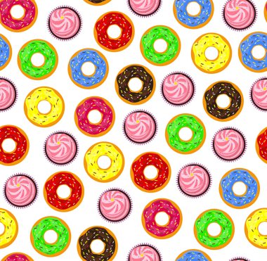 Donuts pasta yastıkları ile sorunsuz arka plan