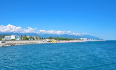 Sochi Beach'te. Rusya