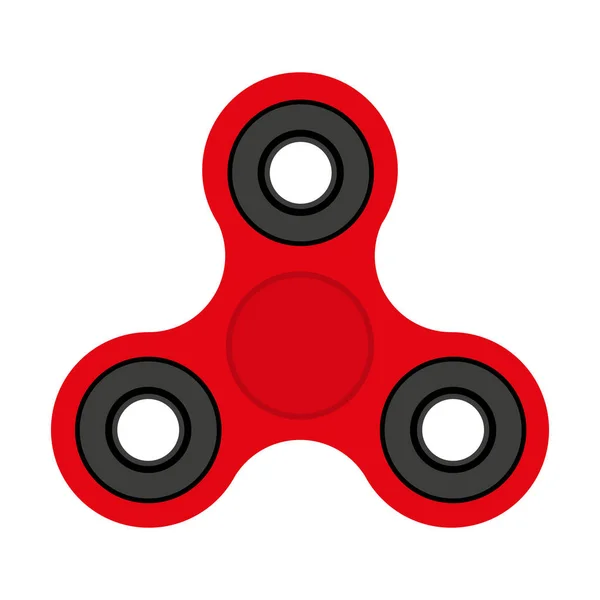 Spinner vermelho, brinquedo para remoção de estresse, design plano — Vetor de Stock