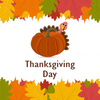 Şükran günü, afiş ile sonbahar yaprakları