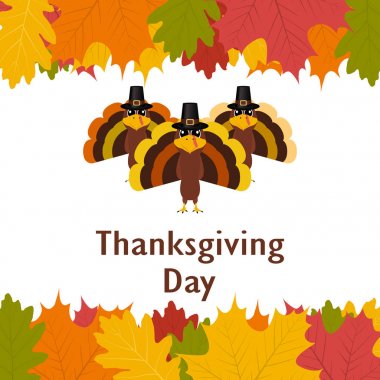 Şükran günü, afiş ile sonbahar yaprakları