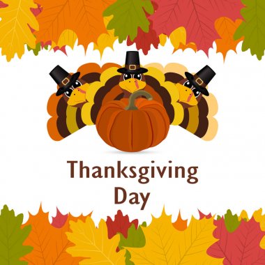 Şükran günü, afiş ile sonbahar yaprakları