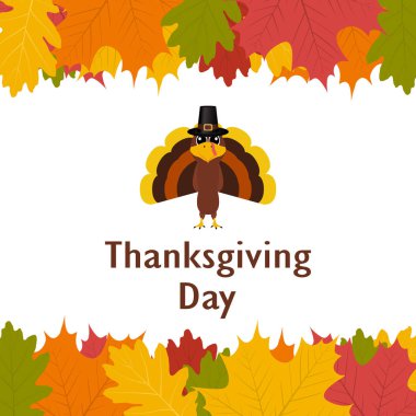 Şükran günü, afiş ile sonbahar yaprakları