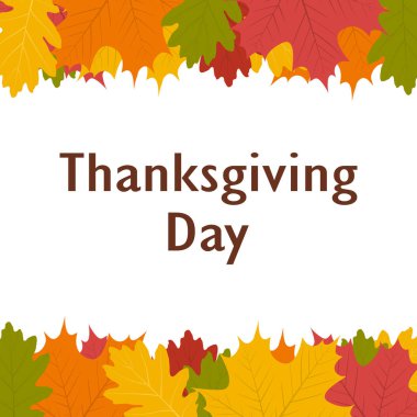 Şükran günü, afiş ile sonbahar yaprakları