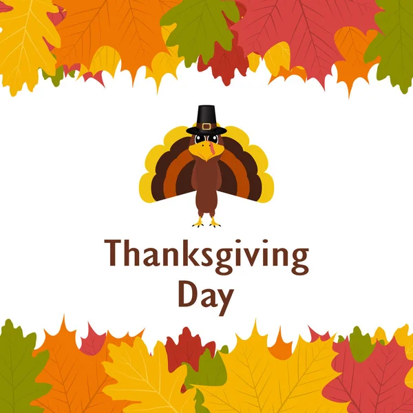 Şükran günü, afiş ile sonbahar yaprakları