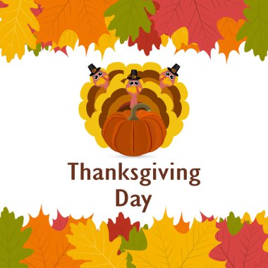 Şükran günü, afiş ile sonbahar yaprakları