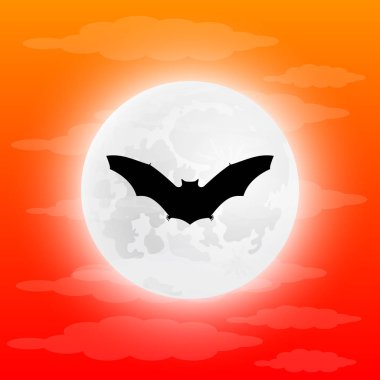 Dolunay siluet bat
