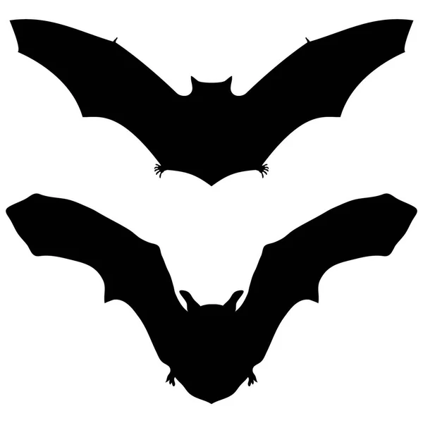 Silhouette di pipistrello su sfondo bianco per Halloween — Vettoriale Stock
