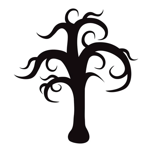 Силуэт дерева без листвы — стоковый вектор