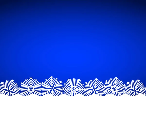 Natal fundo azul com flocos de neve — Vetor de Stock