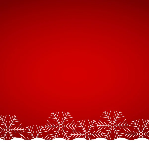 Fondo rojo de Navidad con copos de nieve — Vector de stock