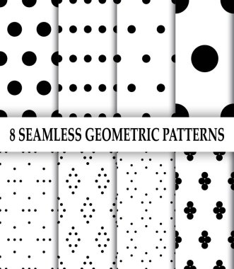 8 geometrik desenler topluluğu. Polka dot Seamless Modeli