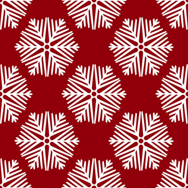 Seamless white christmas snowflakes — Stock Vector