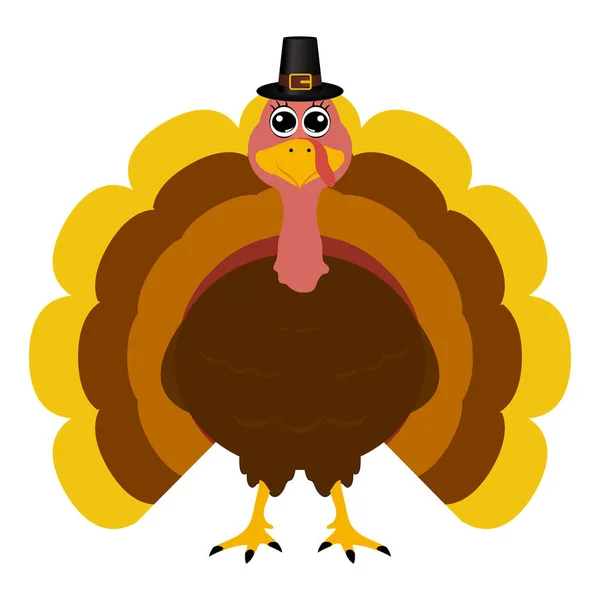 Turkey Pilgrimin on Thanksgiving Day — Stock Vector