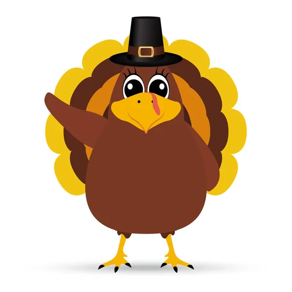 Turkey Pilgrimin on Thanksgiving Day — Stock Vector