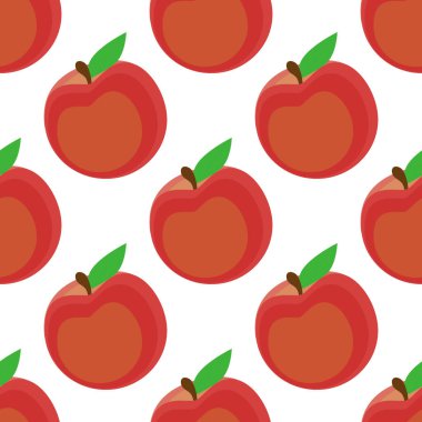 Sorunsuz arka plan, beyaz bir arka plan üzerinde şeftali.