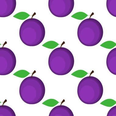 Sorunsuz arka plan, beyaz arka plan üzerinde Erik.