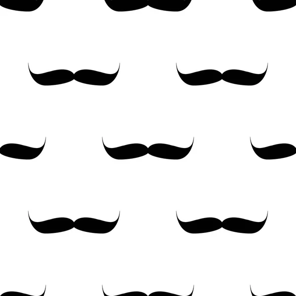 Seamless background, mustache on white background. — Stock Vector